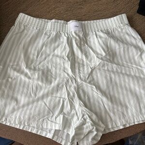 TNA Mint and White Striped Shorts